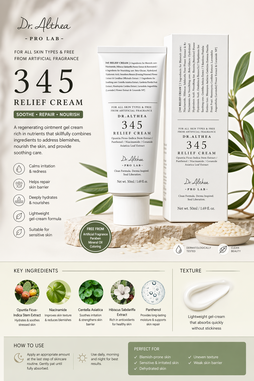 ✨ Dr. Althea 345 Relief Cream – Calm, Repair & Glow